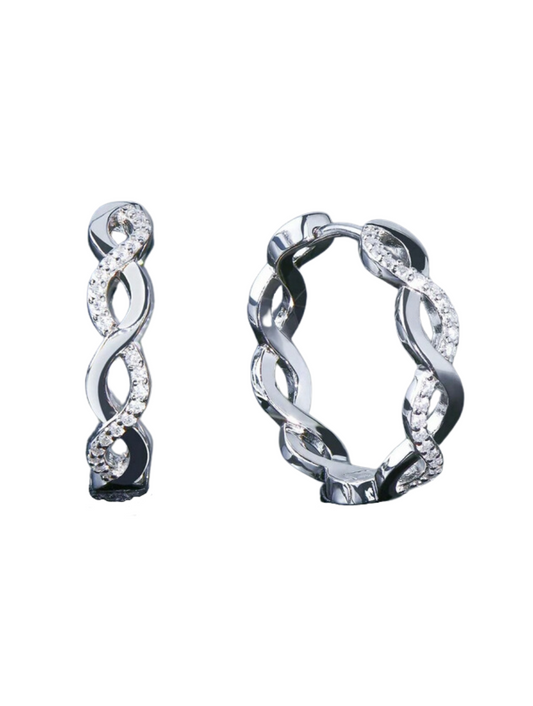 Moissanit Twist Hoop Øreringe | 925 Sterling Sølv