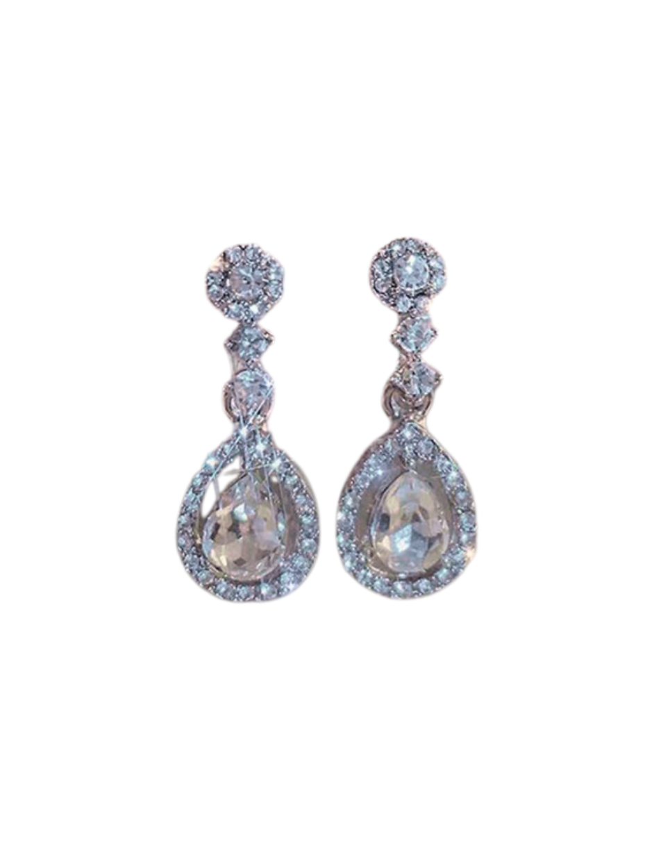 Elegant Moissanite Water Droplet Earrings | Sterling Silver