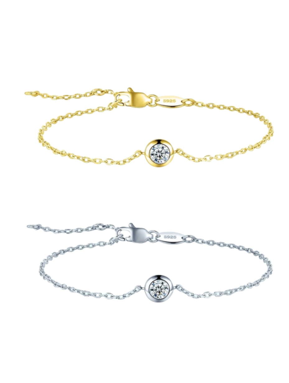 Bubble Moissanite Bracelet | Sterling Silver Minimalist Style