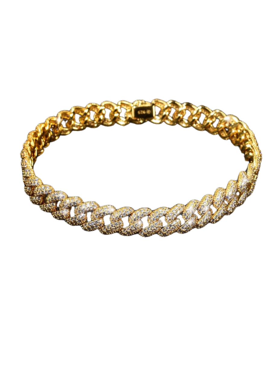 Moissanite Cuban Bracelet | S925 Silver, Luxury Design