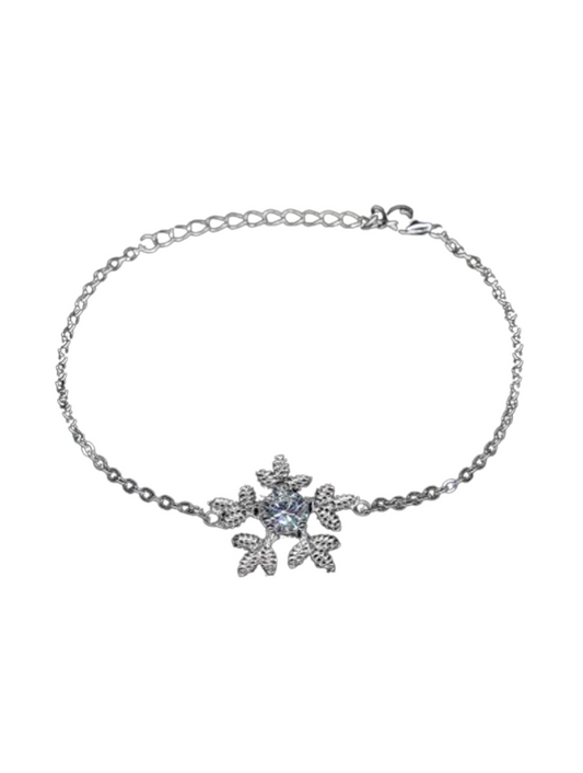 S925 Silver Moissanite Bracelet | Deer Snowflake Design