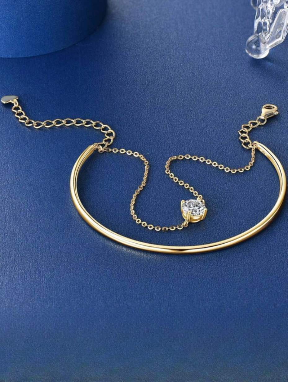 S925 Silver Moissanite Bracelet | Four-Claw Design