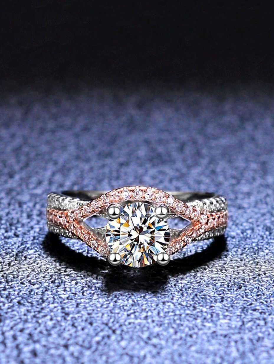 Luksus Moissanit Ring | Tofarvet Luksus