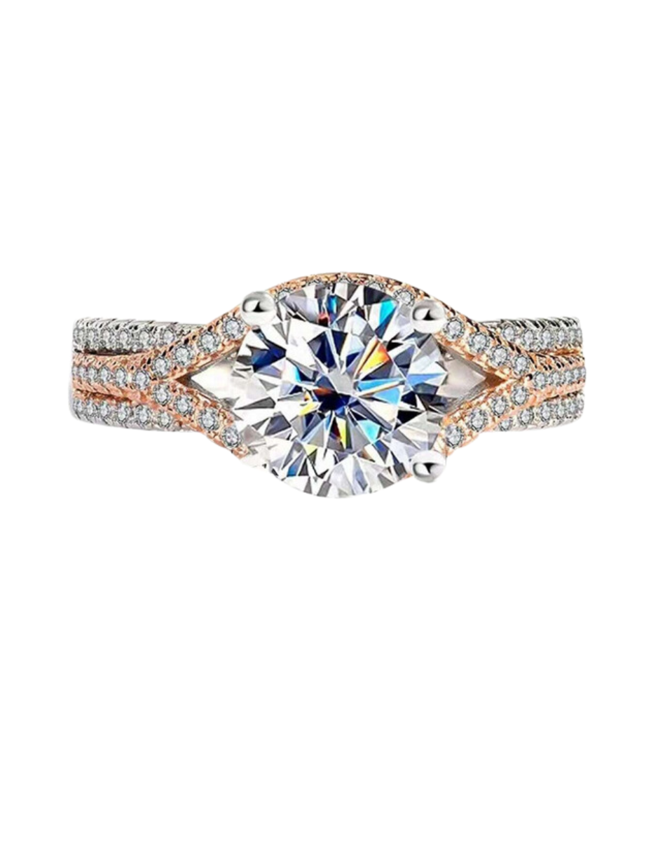 Luksus Moissanit Ring | Tofarvet Luksus