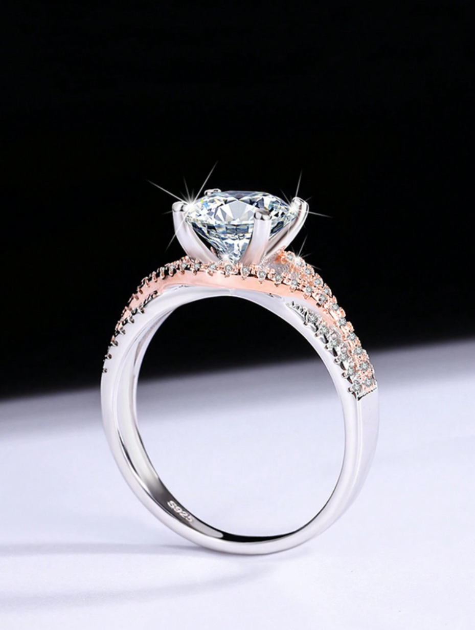 Luksus Moissanit Ring | Tofarvet Luksus