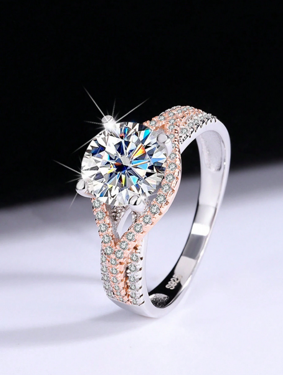 Luksus Moissanit Ring | Tofarvet Luksus