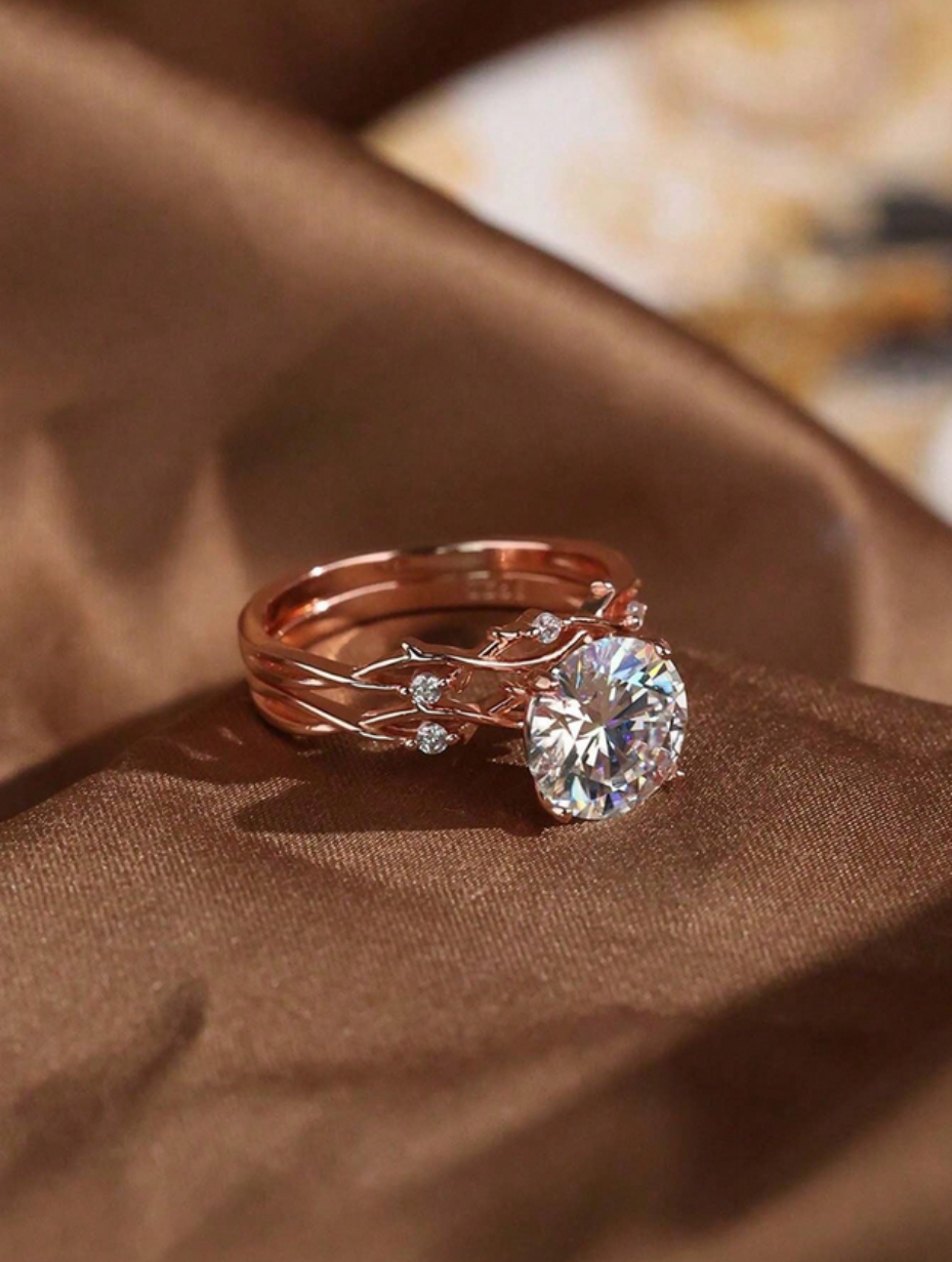 Elegant Moissanite Branch Ring | Luxurious Design