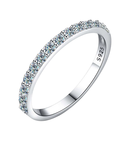 Moissanite Solitaire Ring | Stackable S925 Sterling Silver