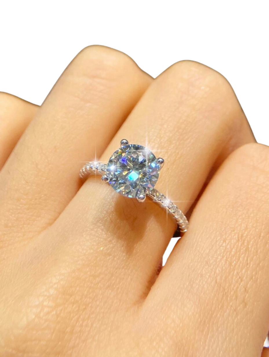 Brilliant Moissanite Ring | S925 Sterling Silver