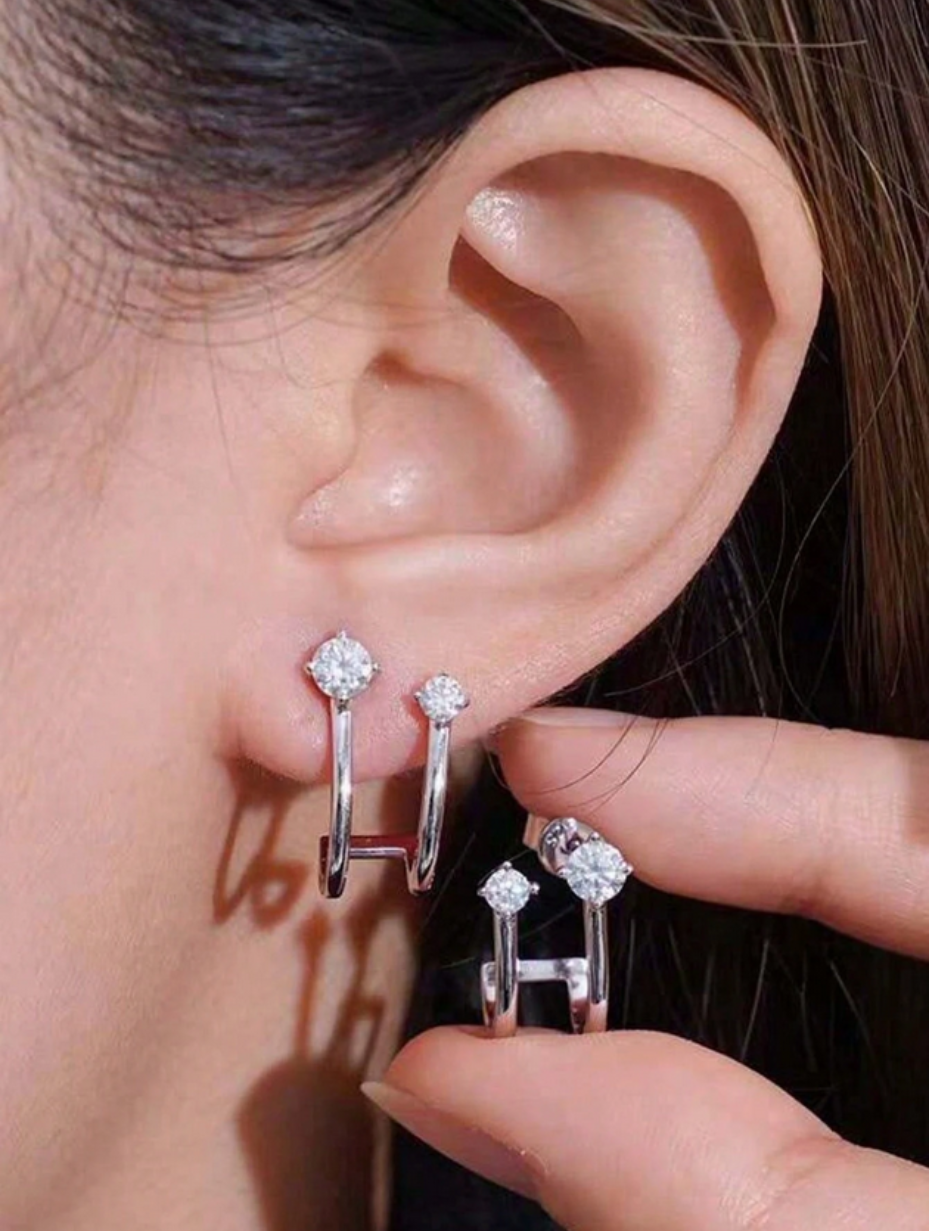 Moissanite Stud Earrings | S925 Sterling Silver