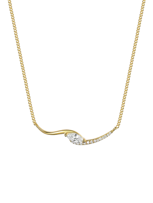 Minimalist Moissanite Horse Eye Necklace | Elegant Design