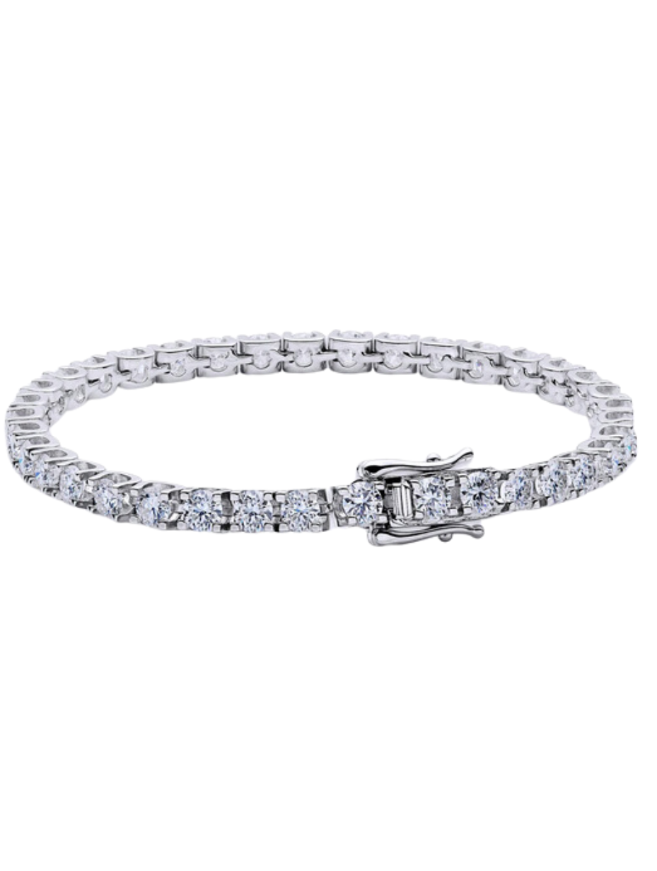 Moissanite Tennis Bracelet | 18K White Gold-Plated S925 Sterling Silver