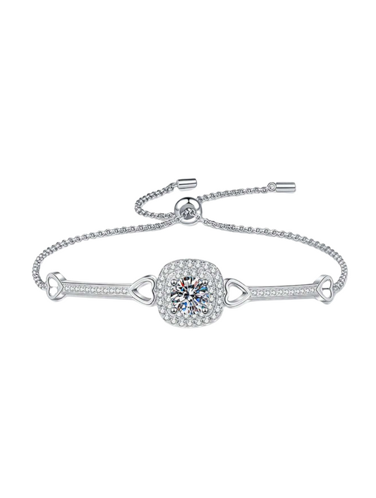 Snake Heart Moissanite Bracelet | S925 Sterling Silver