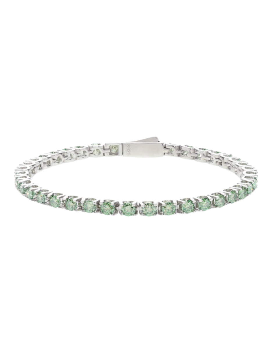 Moissanite Tennis Bracelet | 18K White Gold-Plated S925 Sterling Silver