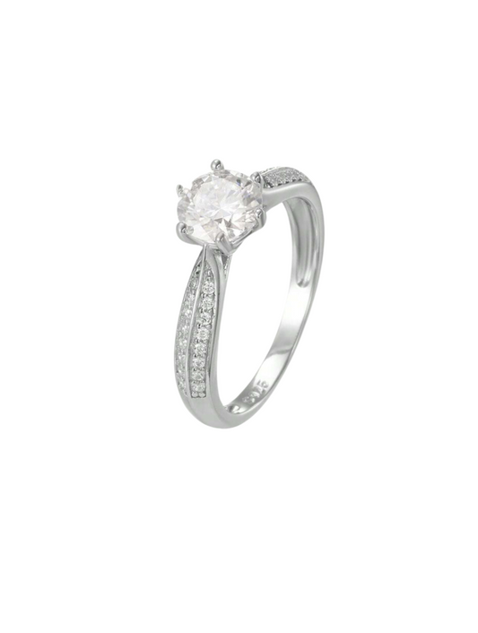 S925 Sterling Silver Lab-Grown Moissanite Ring | D Color Halo Ring