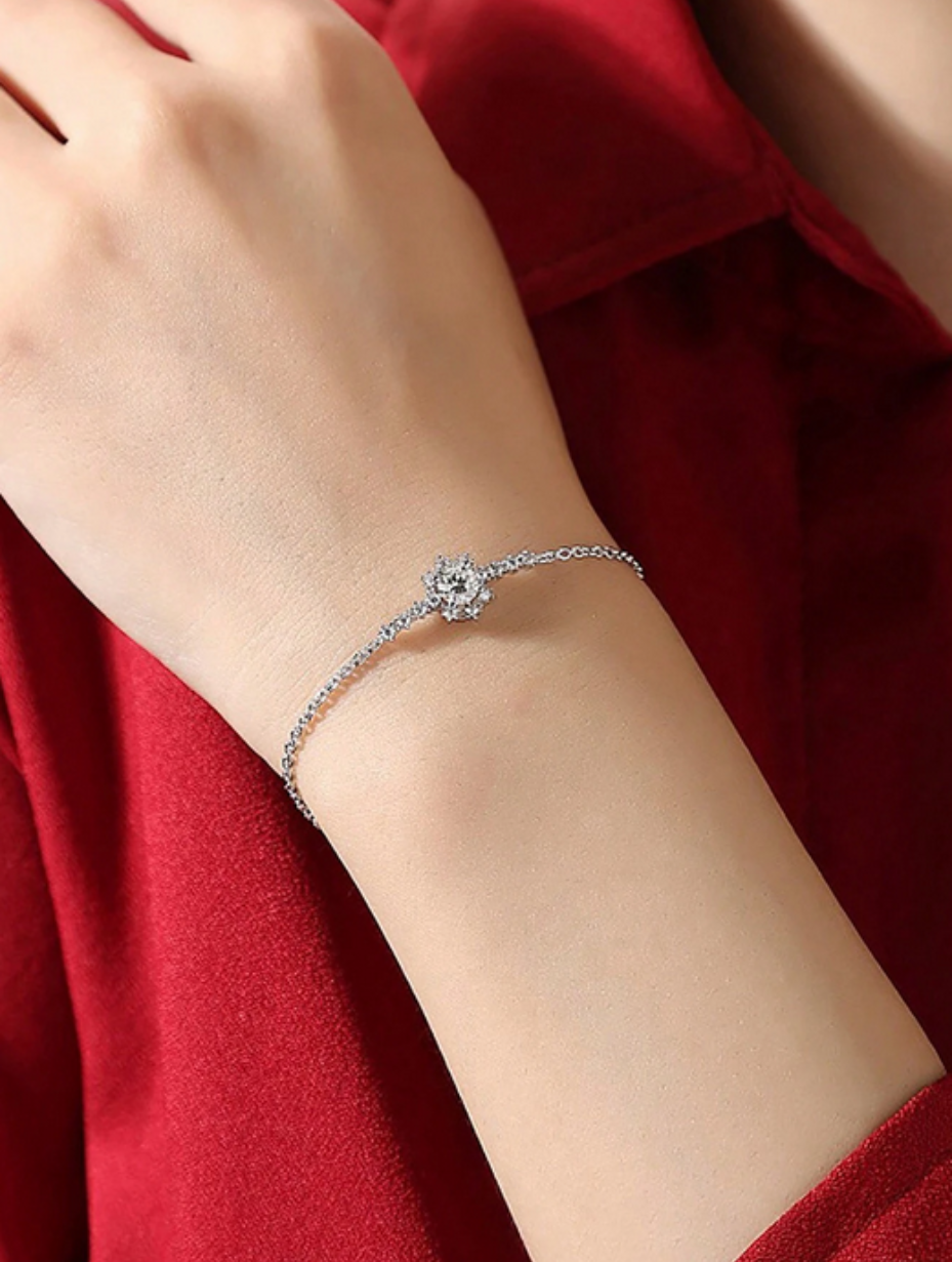 Snowflake Moissanite Bracelet | S925 Sterling Silver