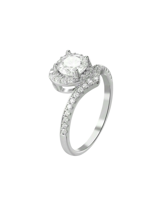 S925 Silver 1 Carat Heart-Shaped Moissanite Ring | H Color