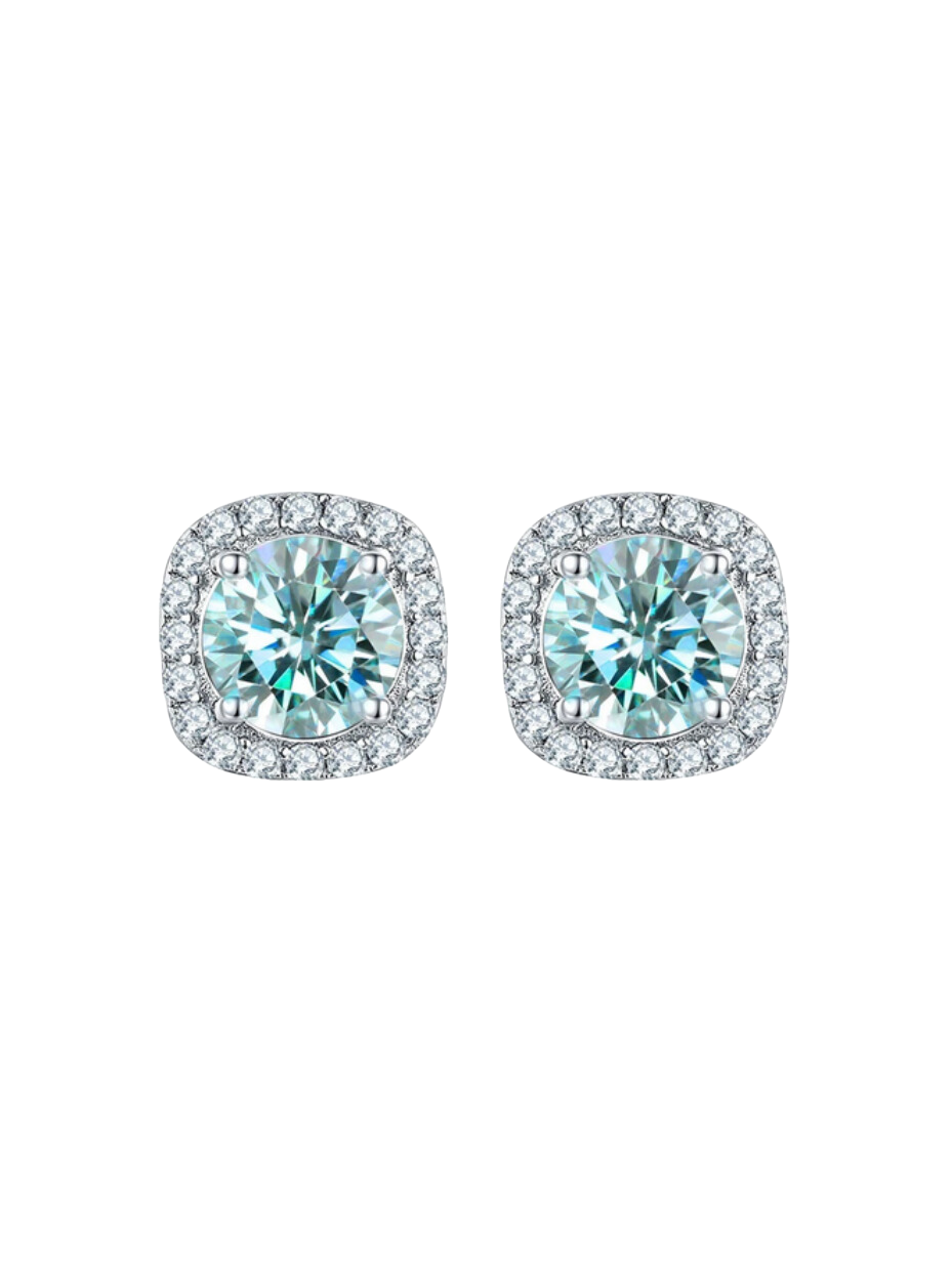 Aqua Elegance Moissanite ørestikker | Lyseblå S925 Sterling Sølv