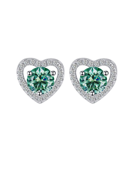 Emerald Elegance Moissanite Stud Earrings | S925 Sterling Silver