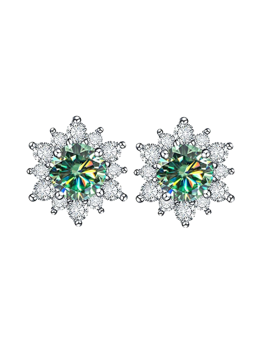 Emerald Elegance Moissanite Earrings | Versatile S925 Sterling Silver