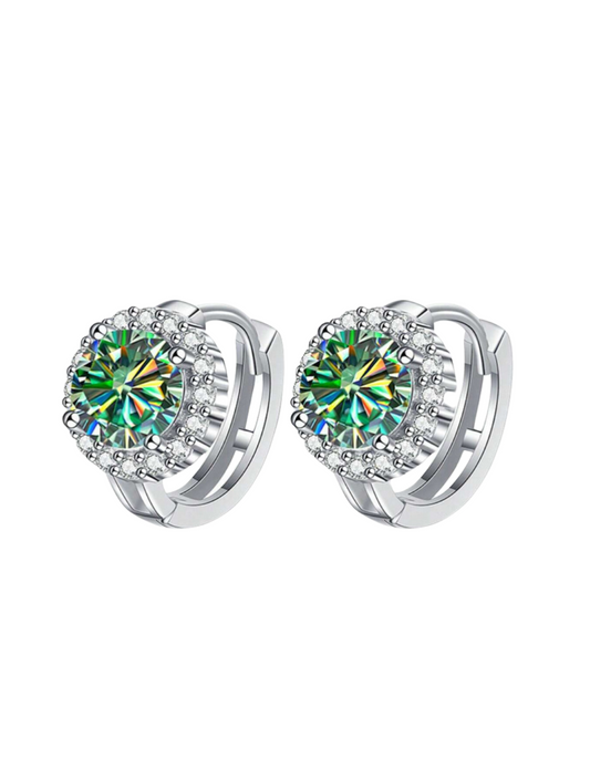 Emerald Elegance Moissanite Stud Earrings | Exquisite S925 Sterling Silver