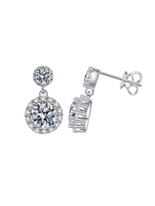 Moissanite Stud Earrings | Luxurious S925 Sterling Silver