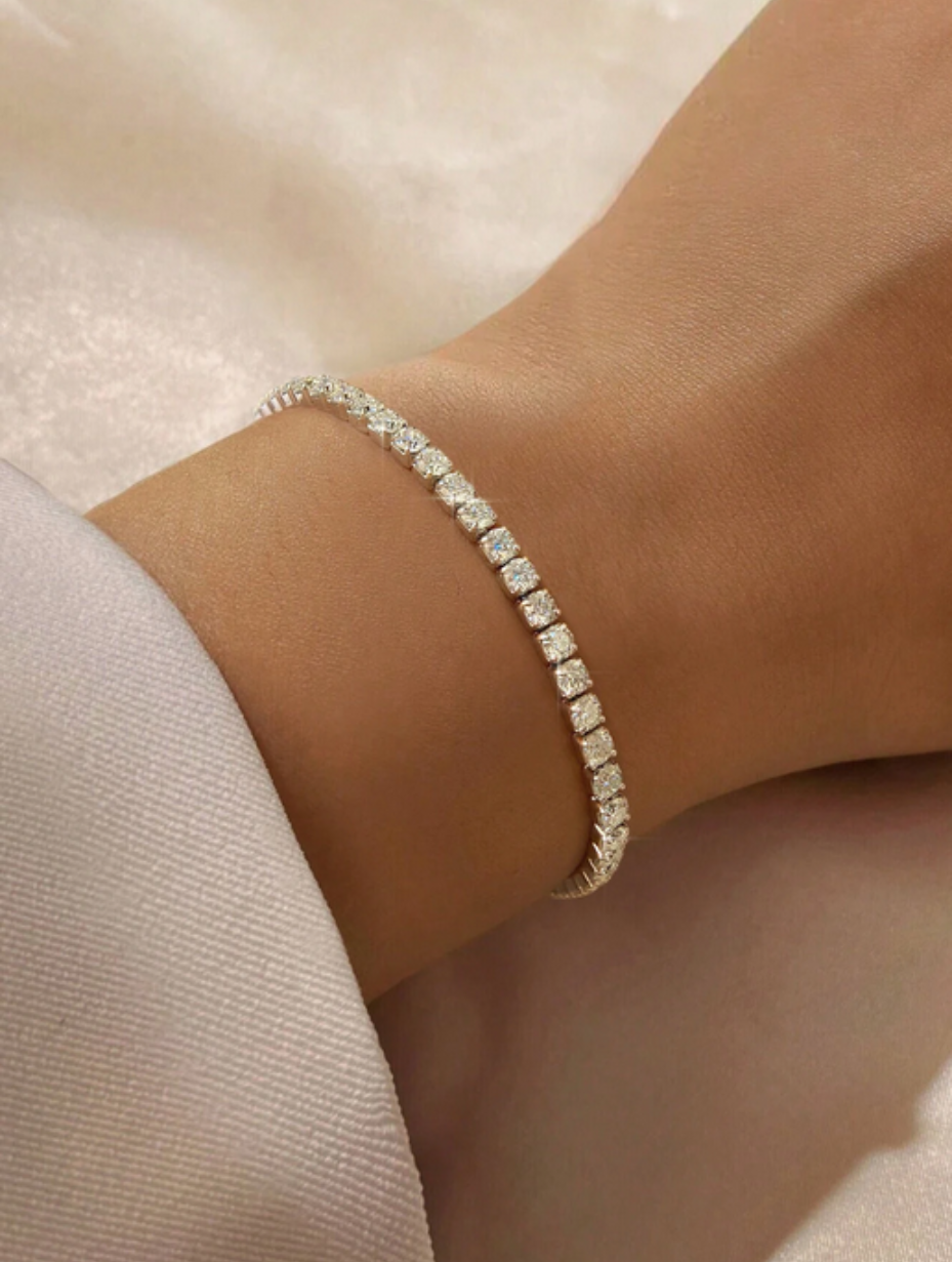 Four-Claw Moissanite Bracelet | S925 Sterling Silver