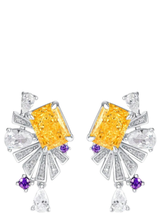 Radiant Sunset Lab Grown Diamond Earrings | S925 Sterling Silver