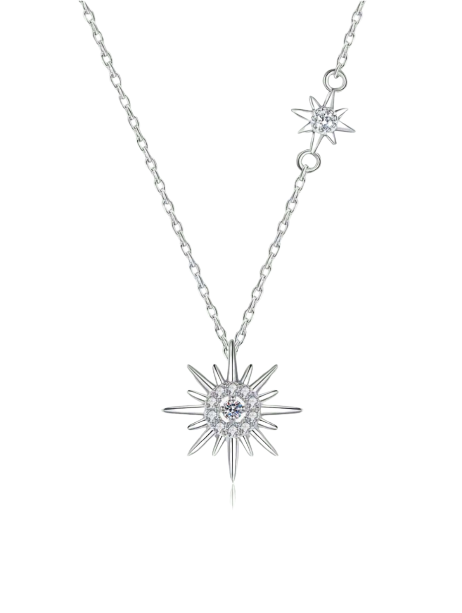 Celestial Moissanite Tassel Pendant Necklace | S925 Sterling Silver