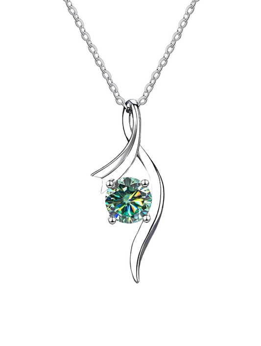 Emerald Elegance Moissanite Necklace | Elegant S925 Sterling Silver