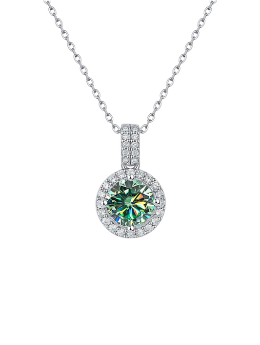 Emerald Elegance Moissanite Necklace | Luxury S925 Sterling Silver