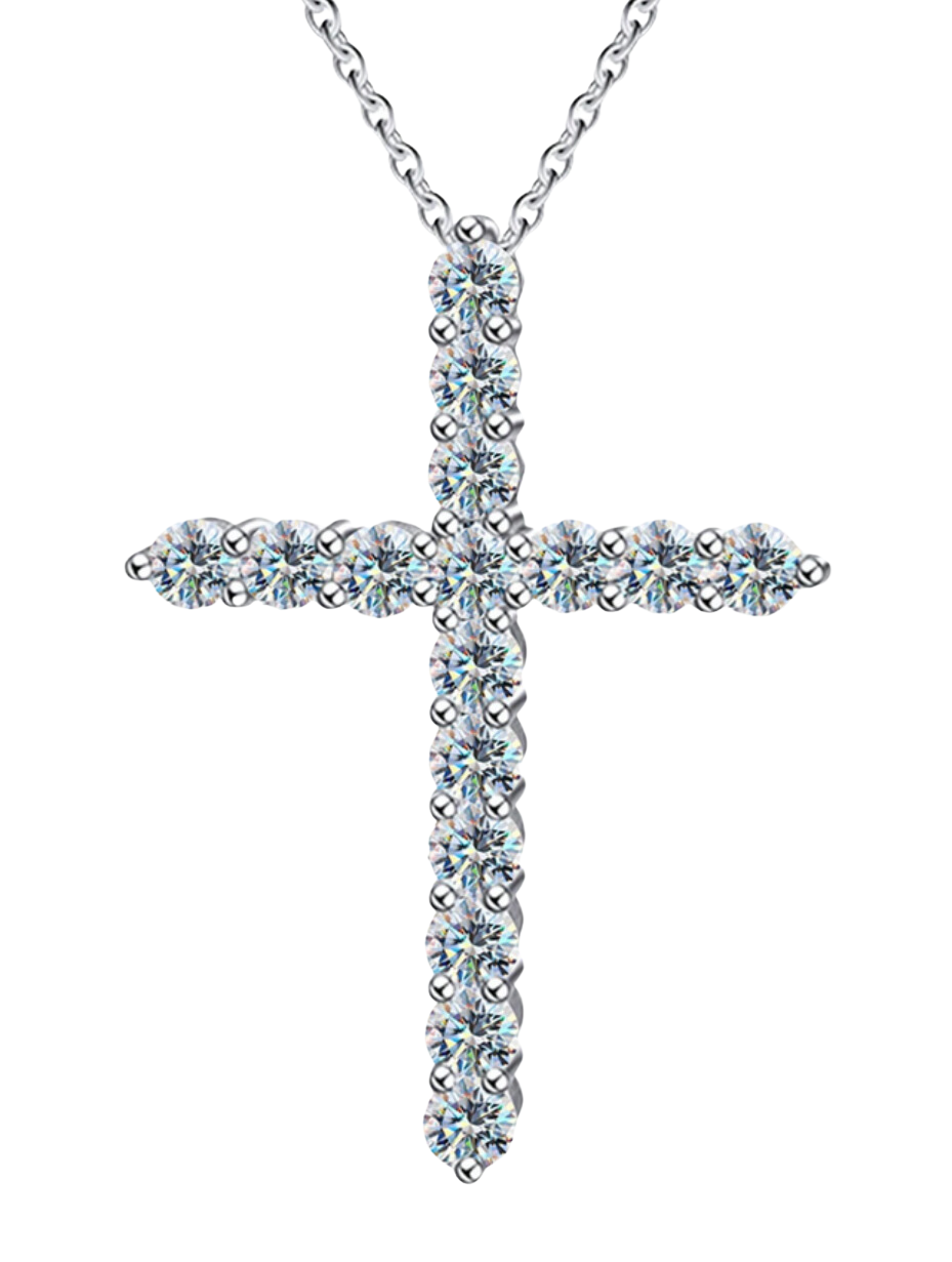 Eternal Cross Moissanite Necklace | Luxury S925 Sterling Silver