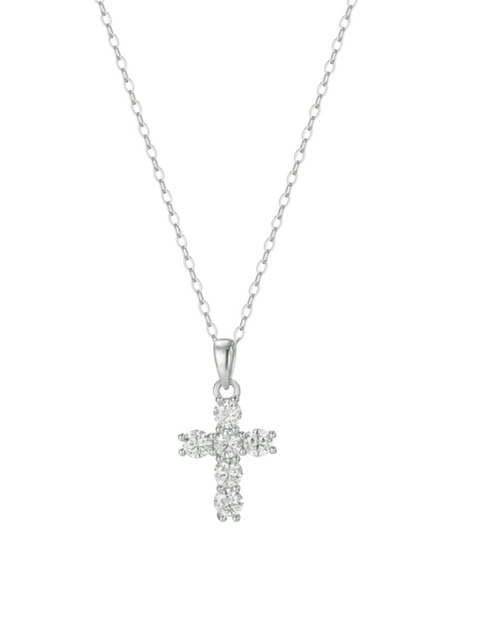 Moissanite Cross Necklace | S925 Sterling Silver