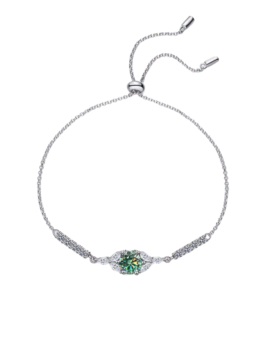 Emerald Elegance Moissanite Bracelet | S925 Sterling Silver