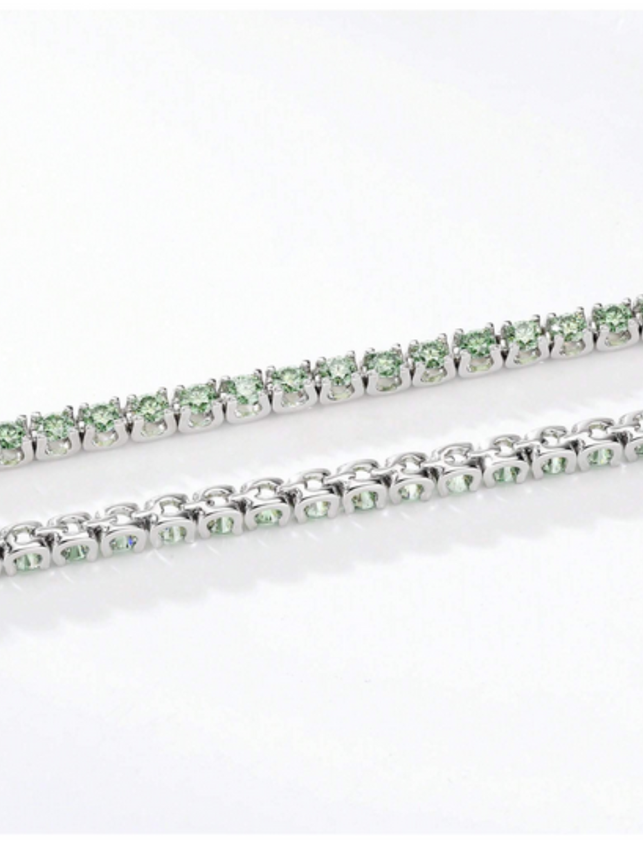 Moissanite Tennis Bracelet | 18K White Gold-Plated S925 Sterling Silver