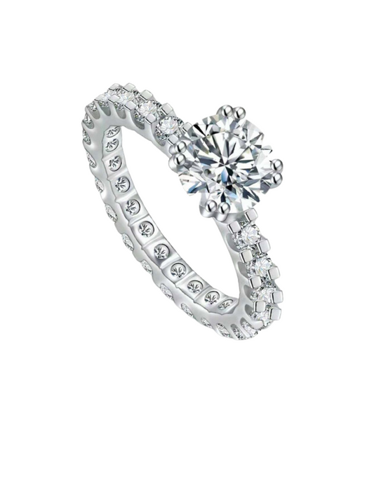 S925 Sterling Silver Solitaire Moissanite Ring