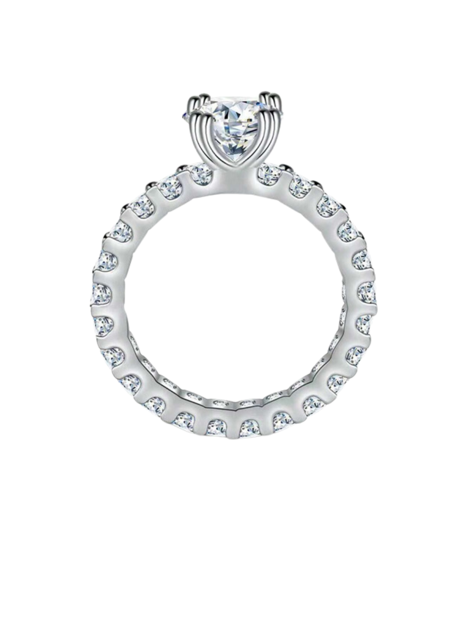 S925 Sterling Silver Solitaire Moissanite Ring