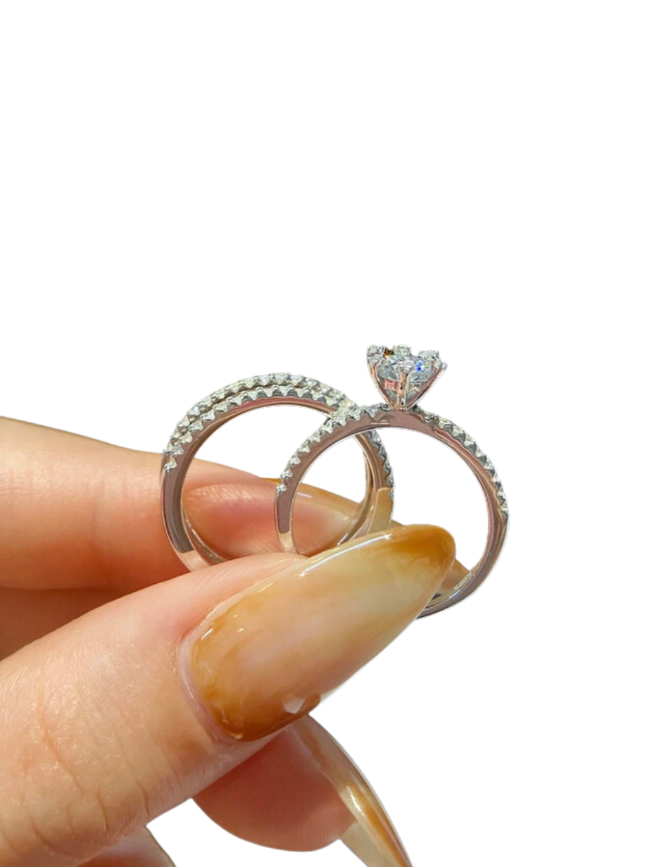 3PCS Moissanite Ring Set – S925 Elegance