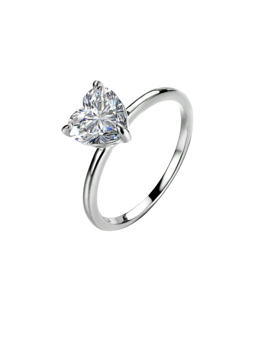 Moissanite Round Ring – S925 Silver