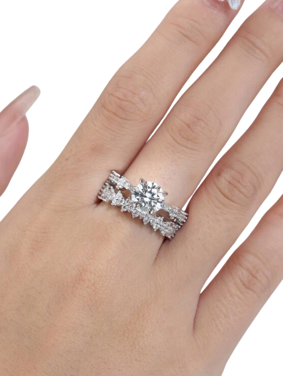 Moissanite Diamond Stackable Band Ring | S925 Silver