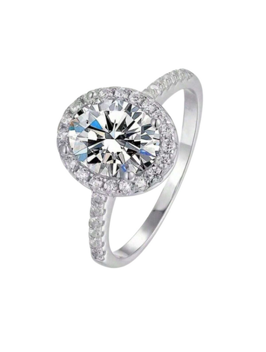 Moissanite Oval Cut Ring | 925 Sterling Silver