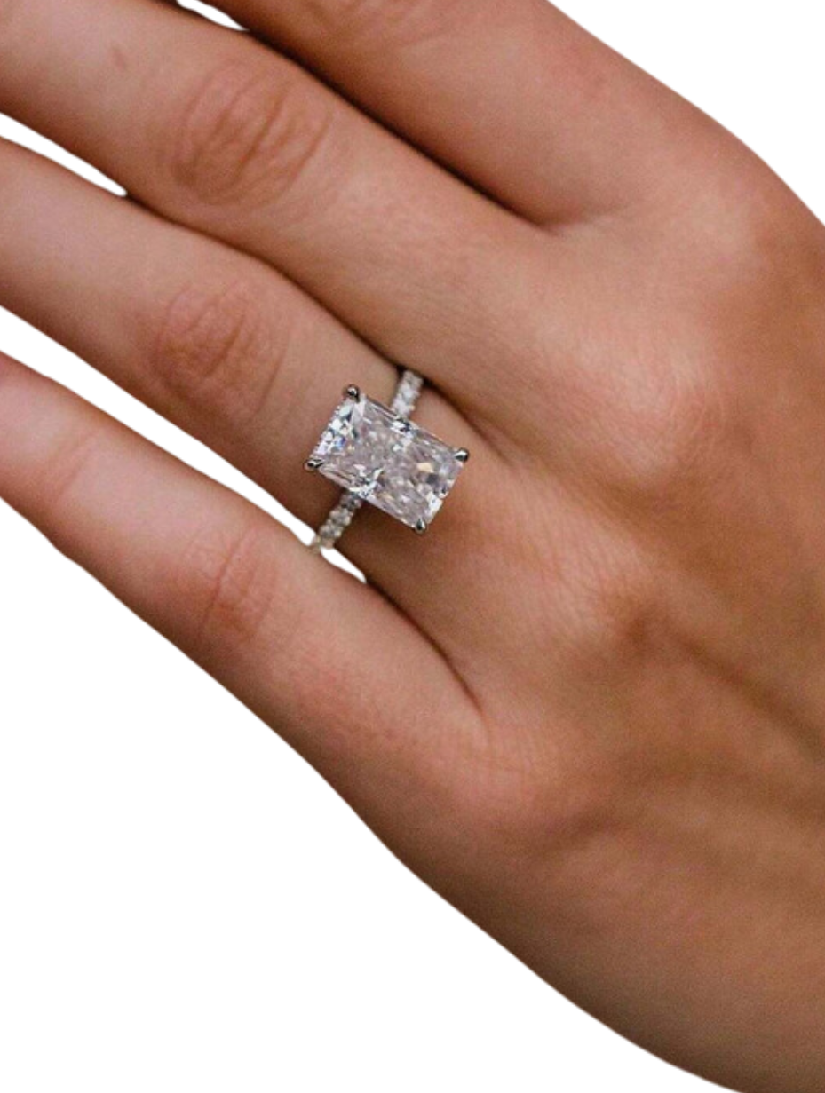 Moissanite Baguette Design Ring | 925 Sterling Silver