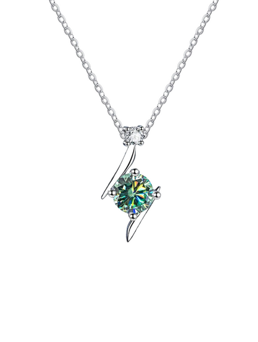 925 Sterling Silver Moissanite Necklace | Everyday Elegance