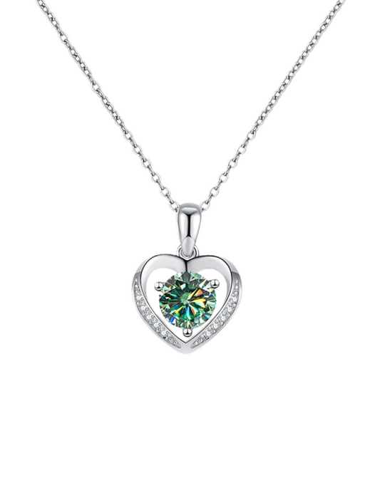 925 Silver Heart Moissanite Necklace | Elegant Daily Style