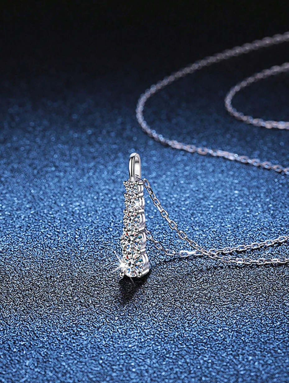 Simple Moissanite Necklace | S925 Sterling Silver Jewelry