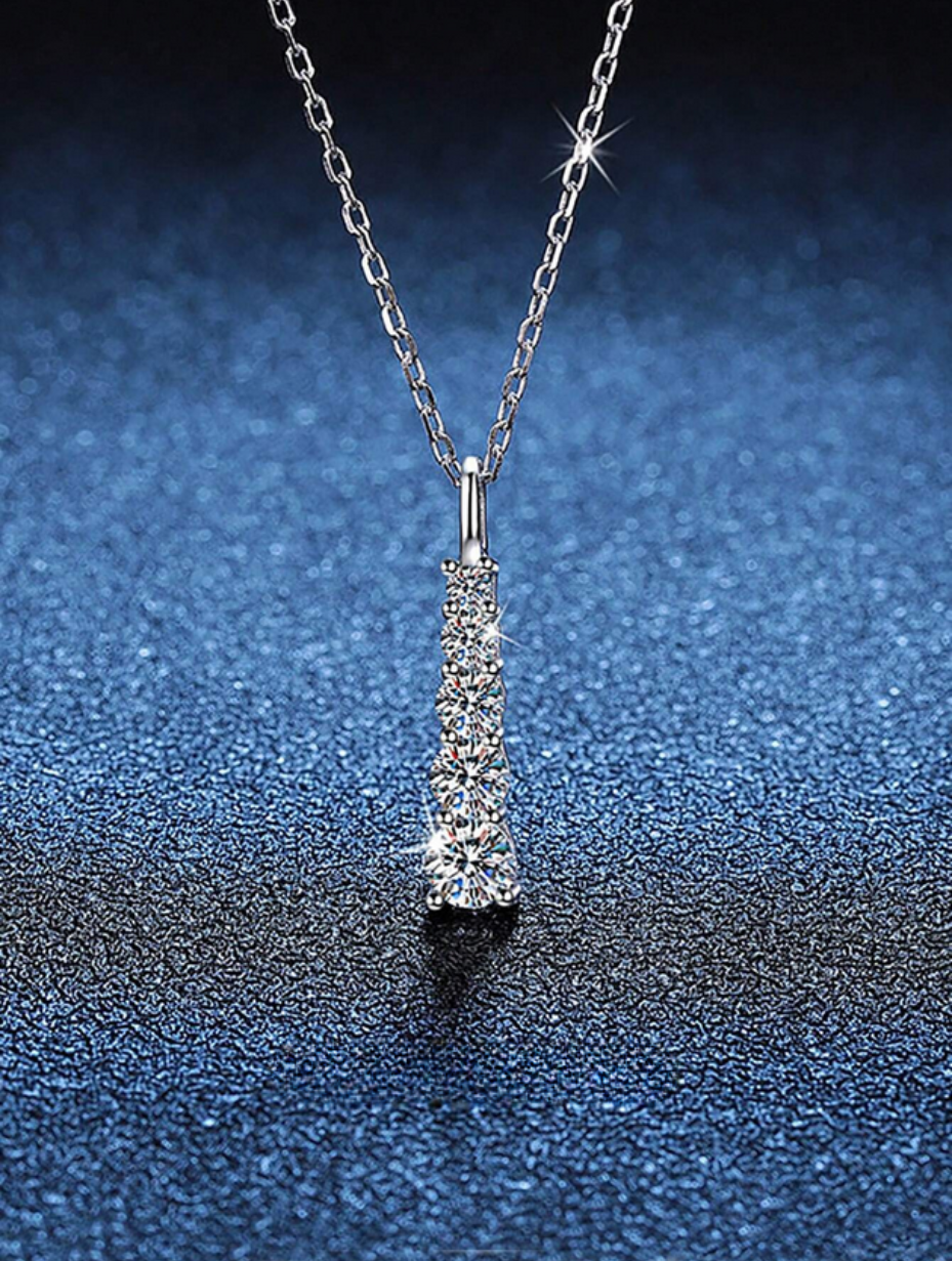 Simple Moissanite Necklace | S925 Sterling Silver Jewelry