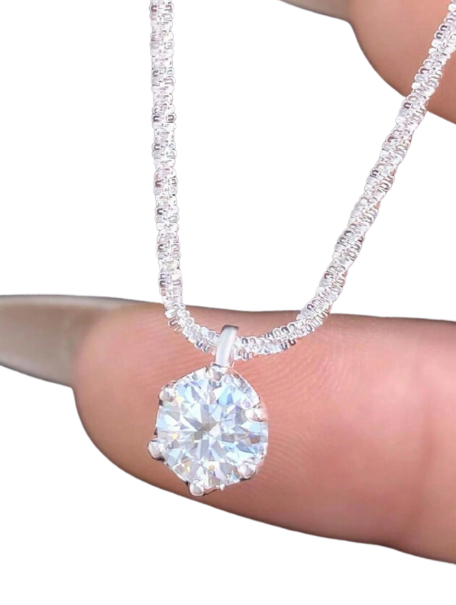 Fashionable Moissanite Pendant Necklace | S925 Sterling Silver