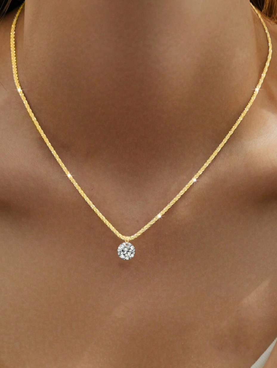 Luxury Glitter Zirconia Pendant Necklace | S925 Sterling Silver