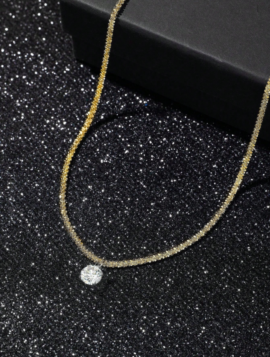 Luxury Glitter Zirconia Pendant Necklace | S925 Sterling Silver