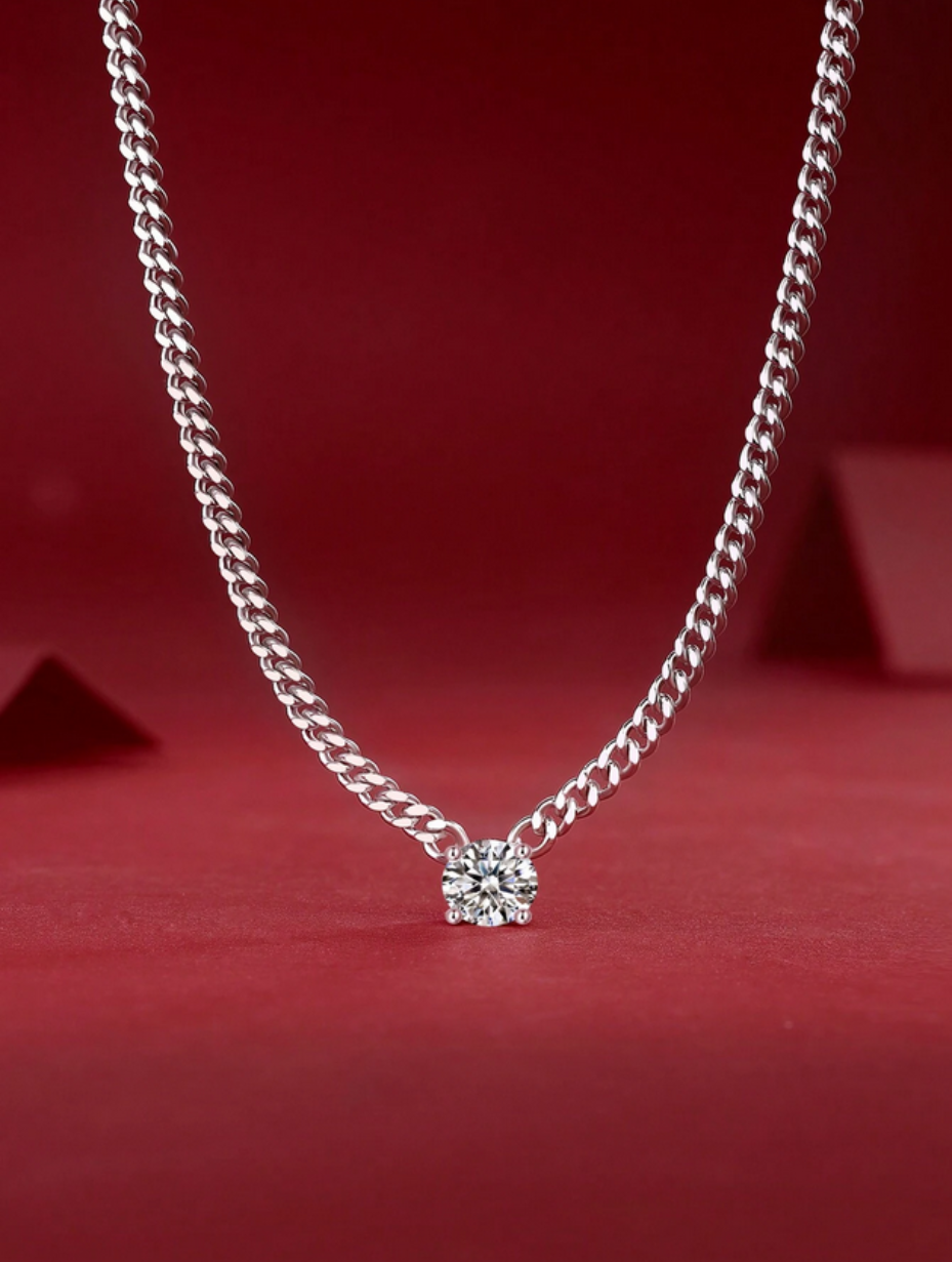 Moissanite Necklace | 925 Silver Hip-Hop Chain